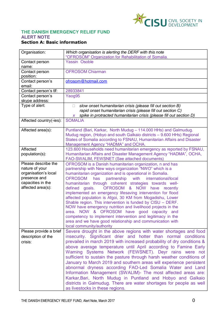 19-008-SP Drought in Puntland and Galmudug, Somalia