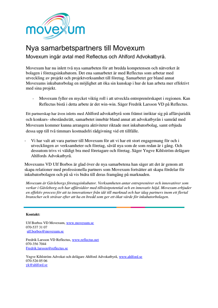 Nya samarbetspartners till Movexum