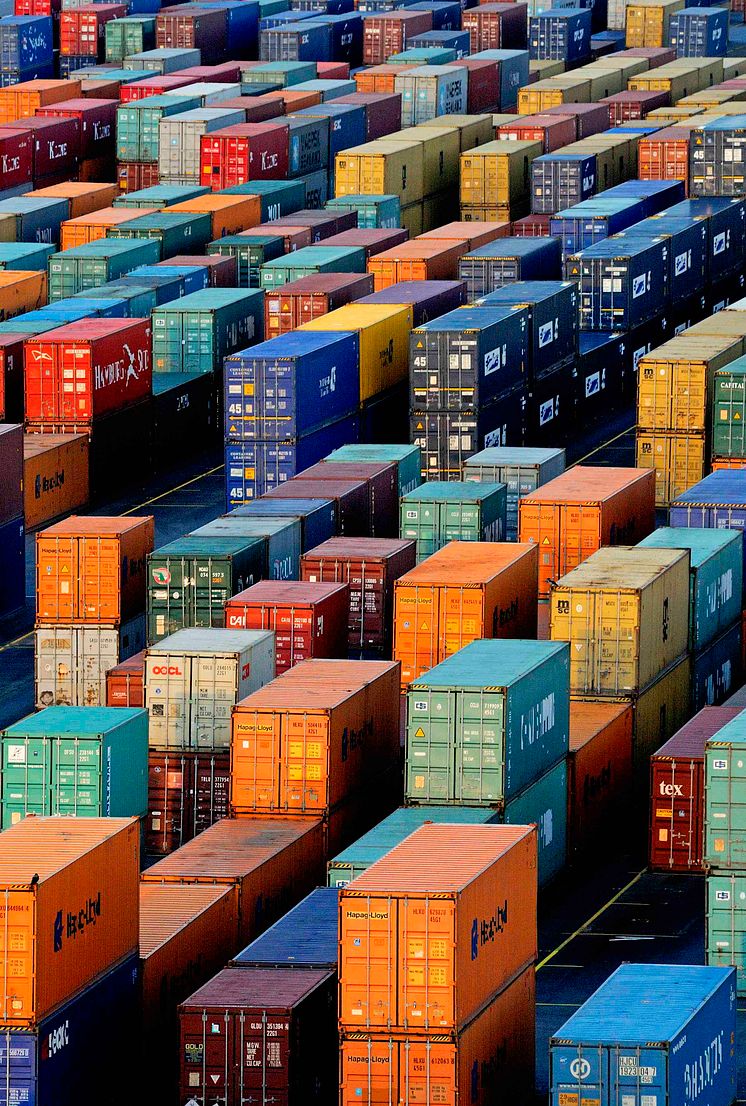 Containers in Port of Gothenburg