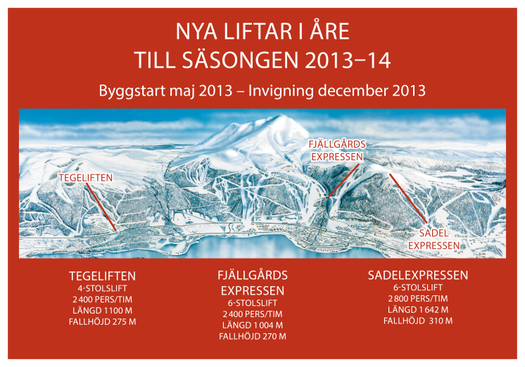 Tre nya liftar i Åre 2013/2014