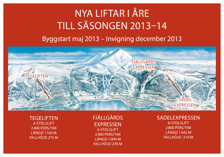 Tre nye stolelifter i Åre