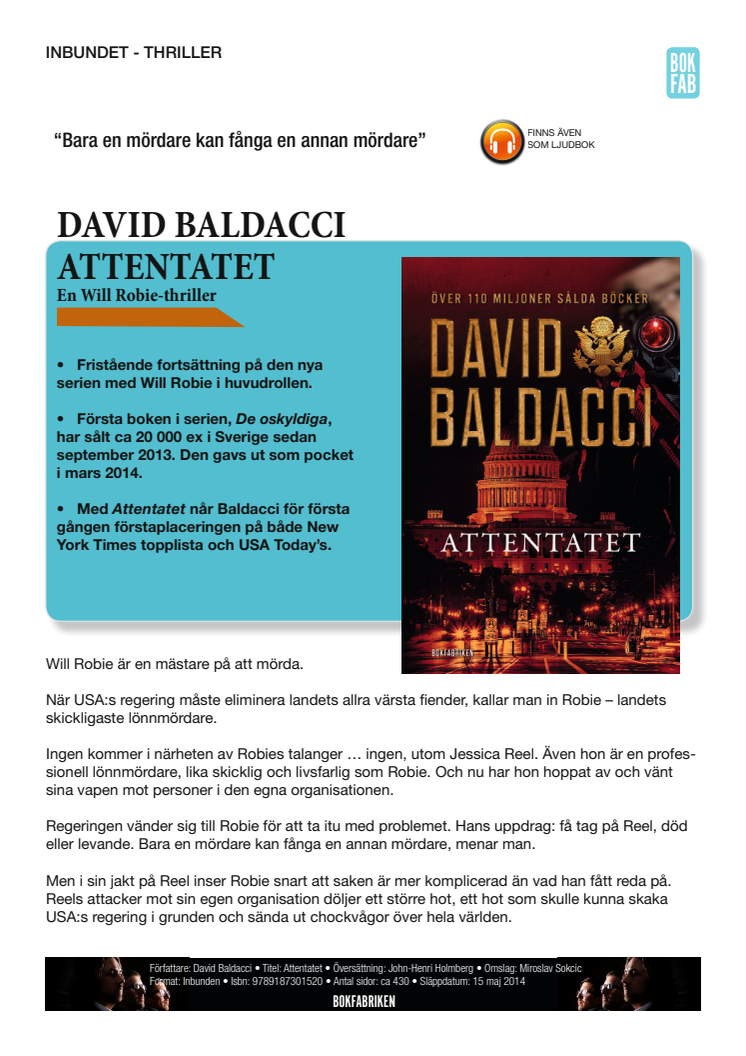 Nytänd Baldacci är tillbaka med uppföljaren till höstens thrillersuccé!