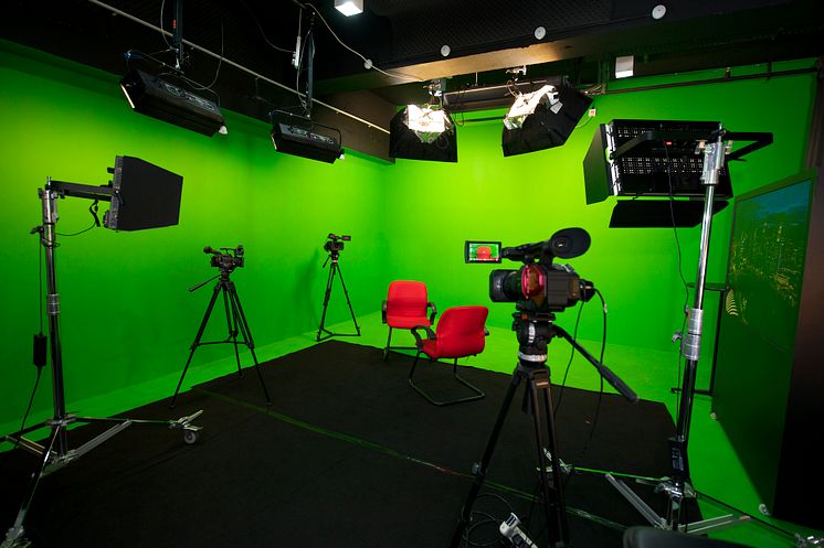 Green screen TV studio