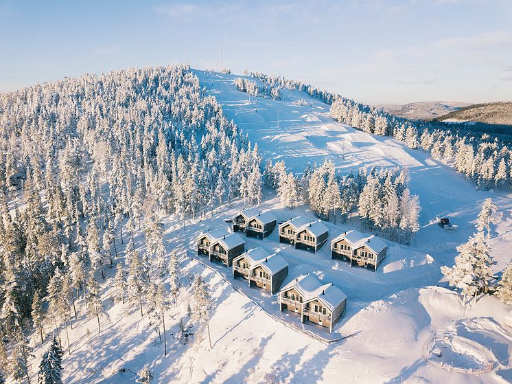 Stugor pa╠è toppen vinter