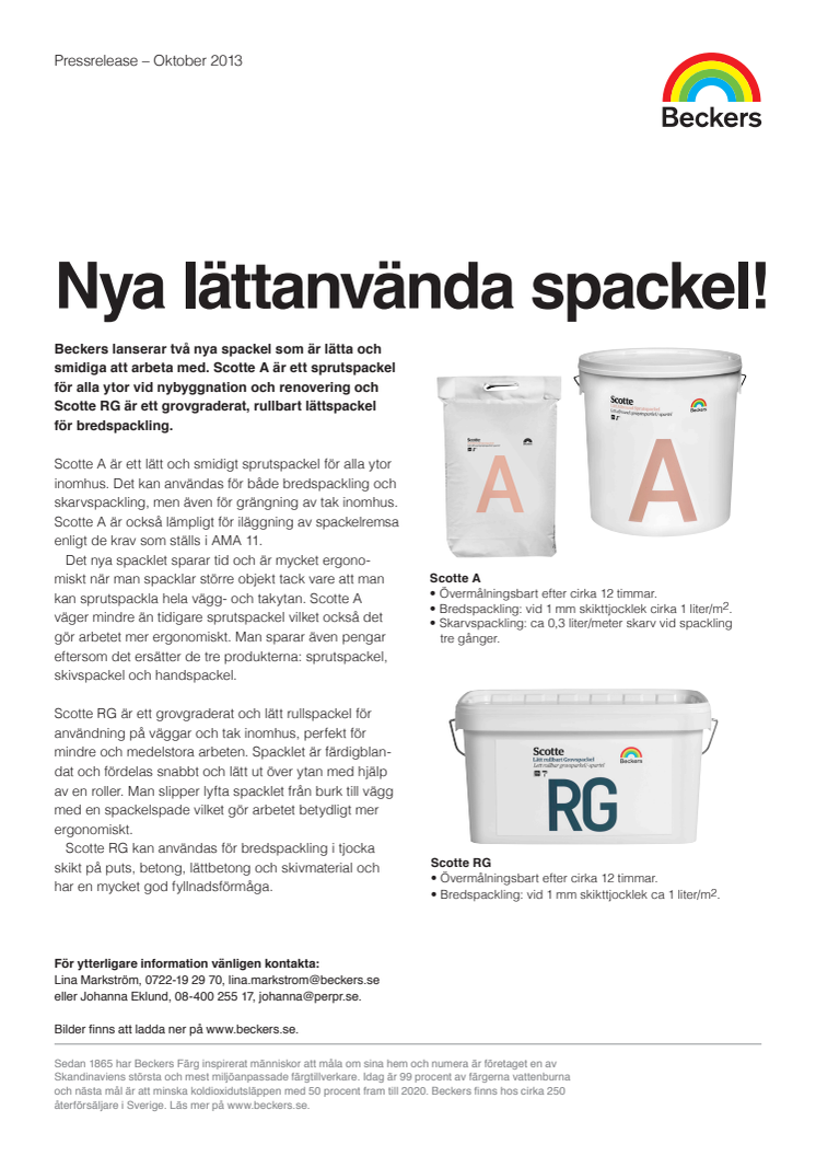 Nya lättanvända spackel!