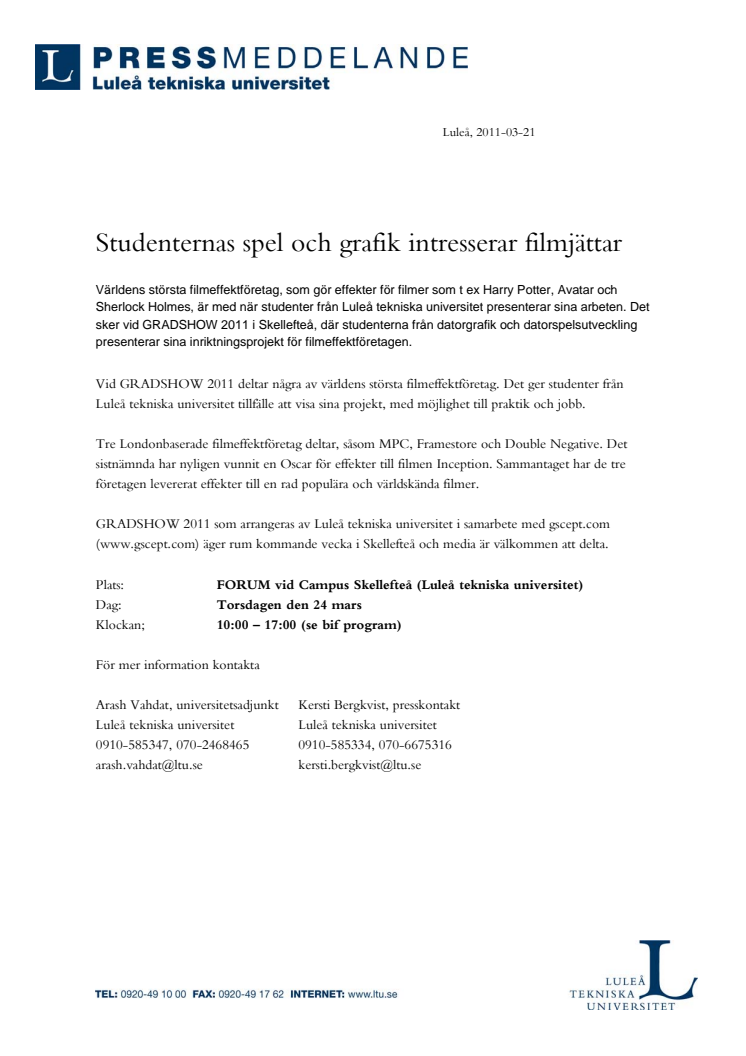 Studenternas spel och grafik intresserar filmjättar