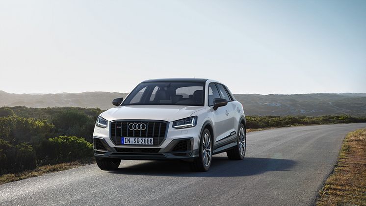 Audi SQ2 (gletscherhvid) statisk forfra