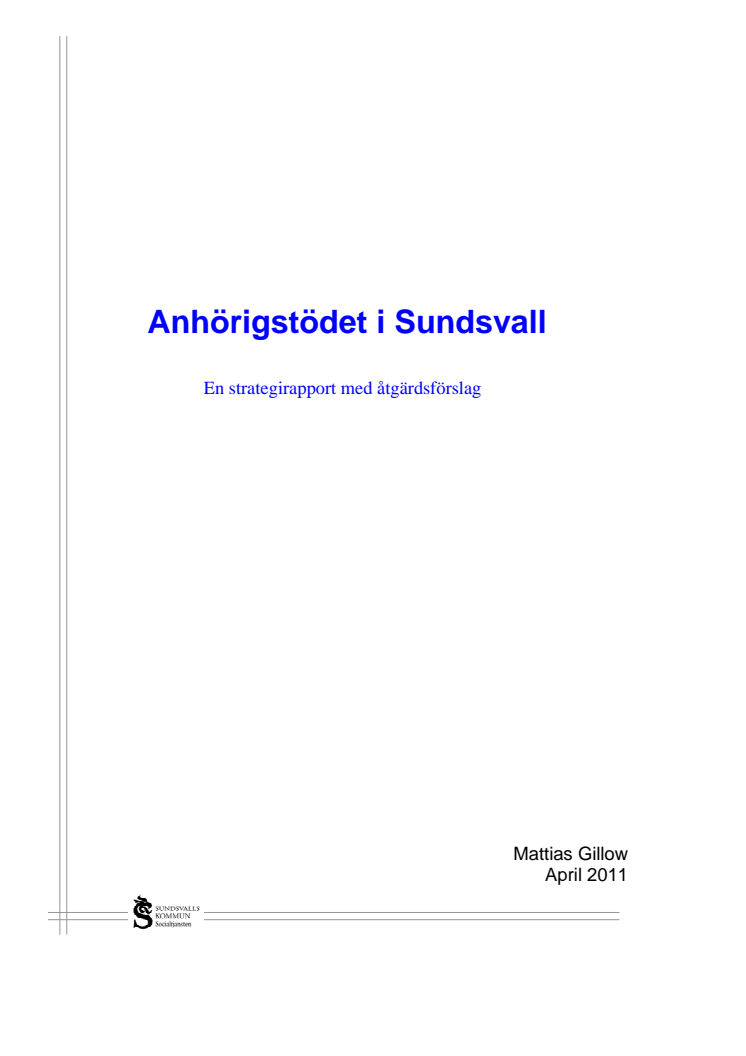Socialnämnden i Sundsvall utökar stödet till anhöriga 