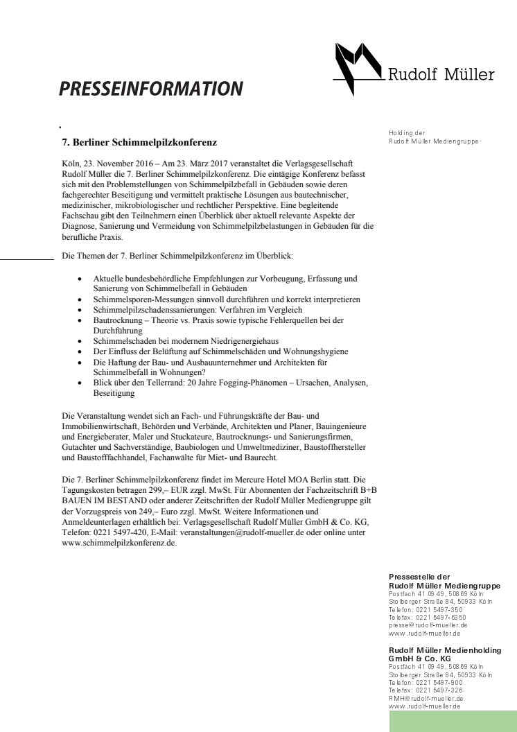 7. Berliner Schimmelpilzkonferenz