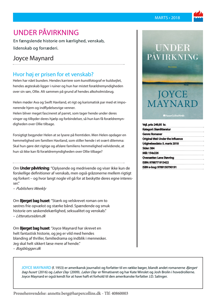 Udkommer i dag: Joyce Maynard er tilbage med en roman om venskabets pris