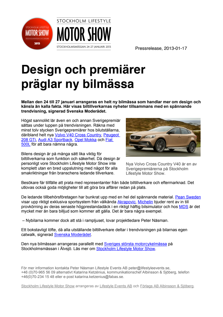 Design och premiärer präglar ny bilmässa 