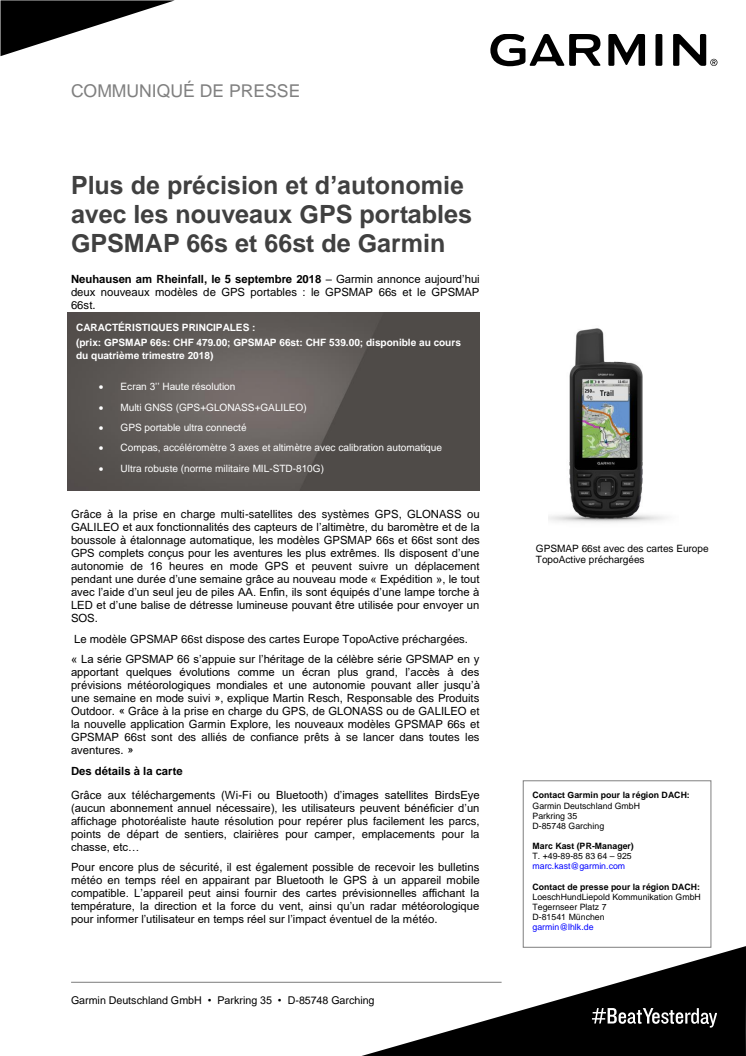 Plus de précision et d’autonomie avec les nouveaux GPS portables GPSMAP 66s et 66st de Garmin