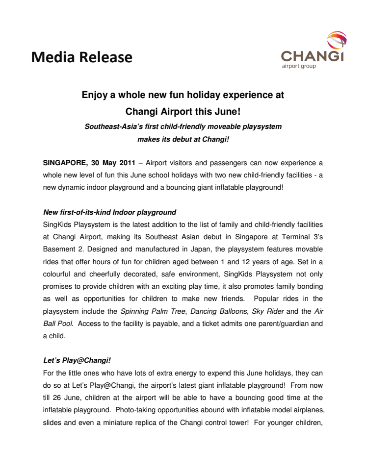 Enjoy a whole new fun holiday experience at Changi Airport this June!