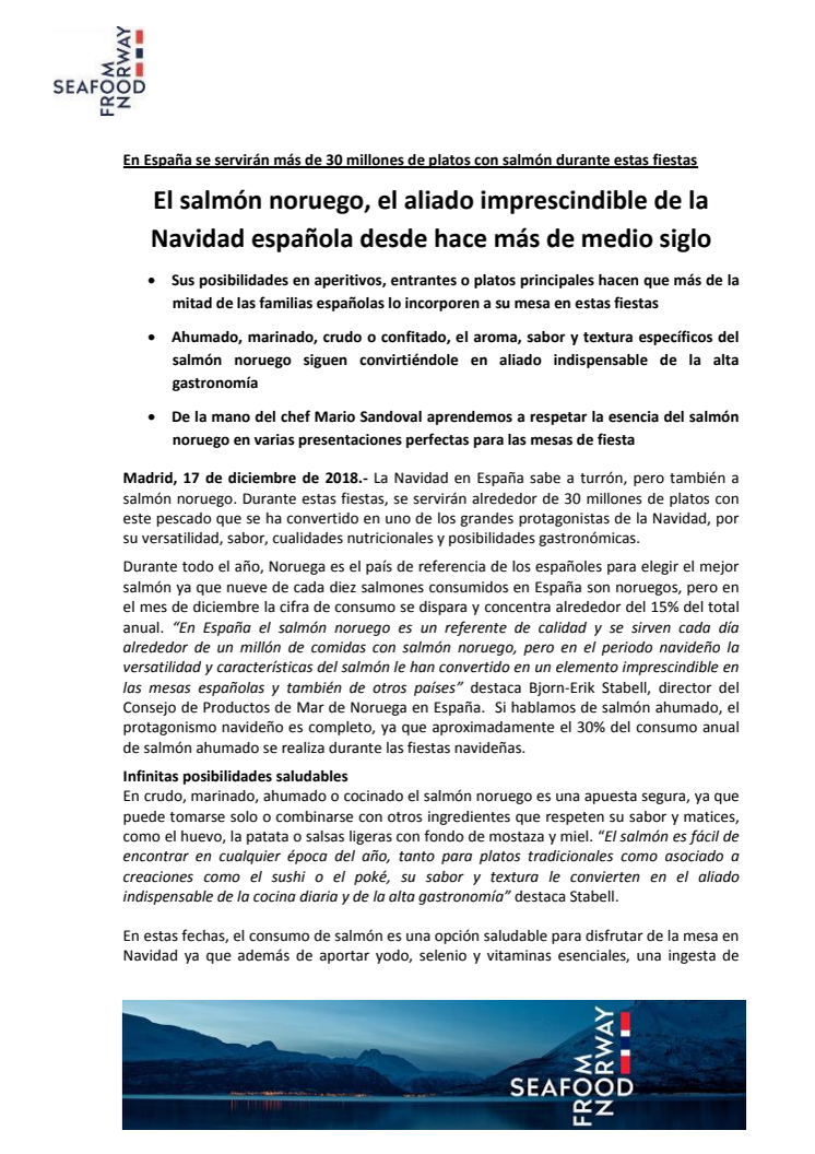 El salmón noruego, el aliado imprescindible de la Navidad española desde hace más de medio siglo