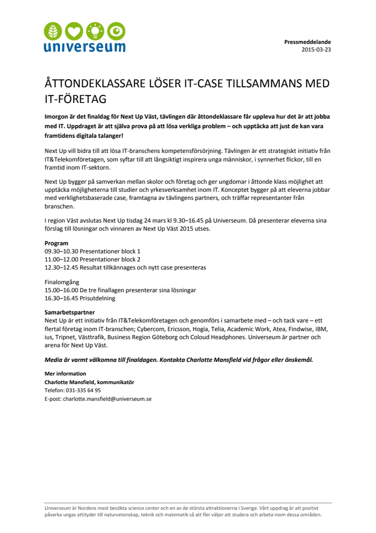 Åttondeklassare löser IT-case tillsammans med IT-företag