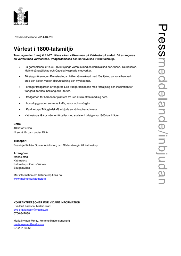 Vårfest i 1800-talsmiljö