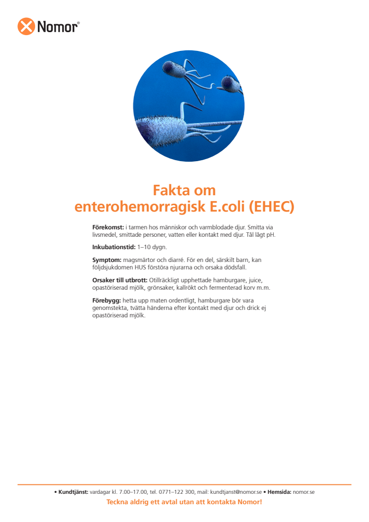 Fakta om enterohemorragisk E.coli (EHEC)