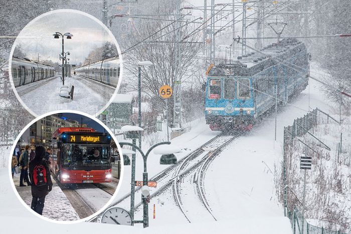 Vinter olika trafikslag