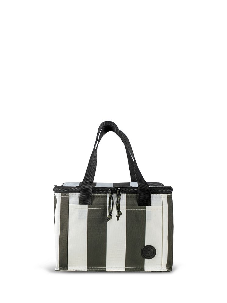 Sagaform SS25 - City stripe cooler bag small rPET Green/white 