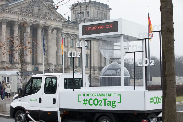 CO2-Tag 2018: Fahrzeug vor Reichstag