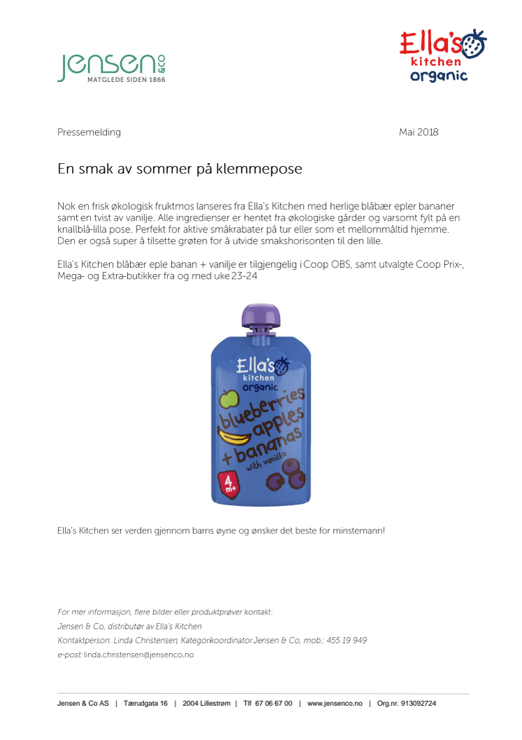 En smak av sommer på klemmepose