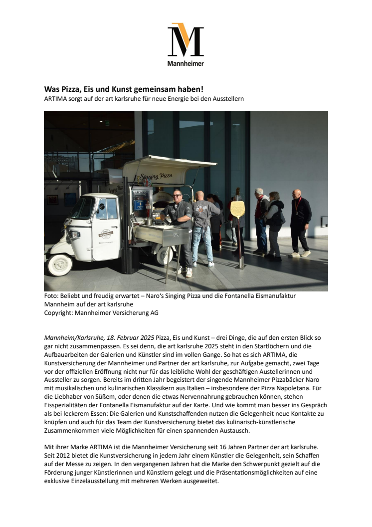 Pressemitteilung: Was Pizza, Eis und Kunst gemeinsam haben!