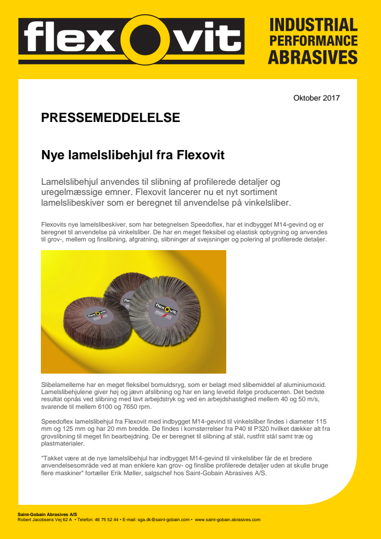 Nye lamelslibehjul fra Flexovit