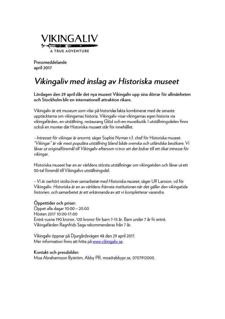 Vikingaliv med inslag av Historiska museet