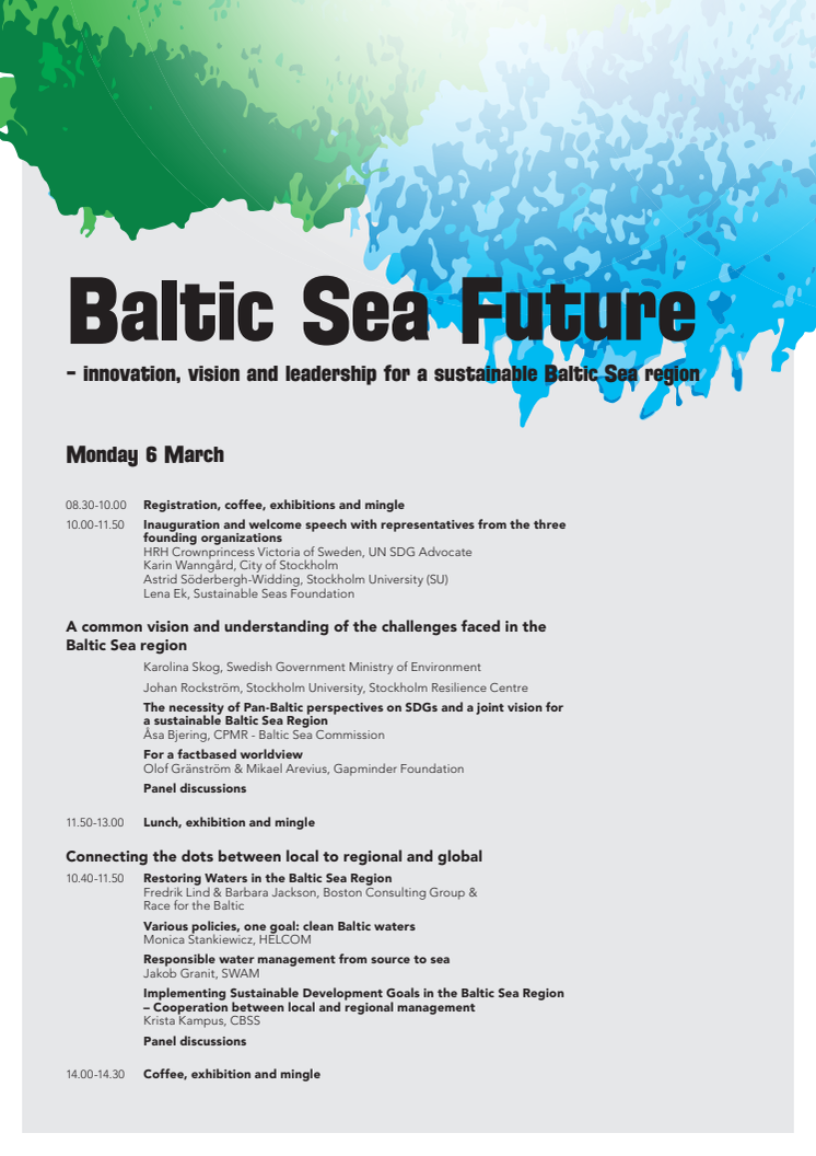 PRESSINBJUDAN: Baltic Sea Future 6-7 mars