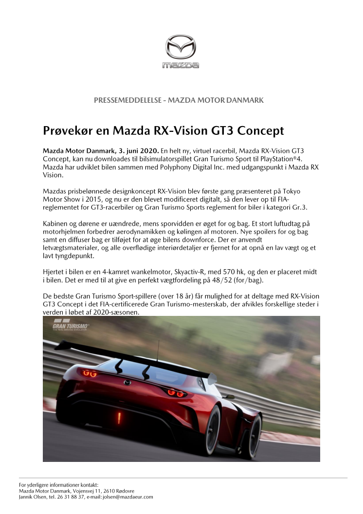 Prøvekør en Mazda RX-Vision GT3 Concept