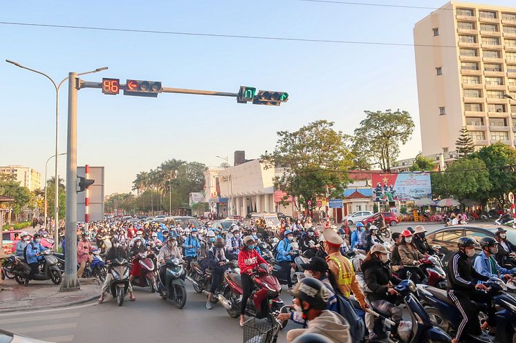 Rusningstrafik i Hai Phong