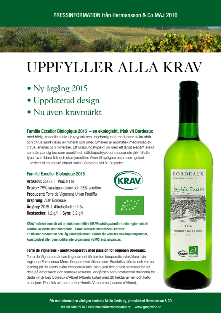 Famille Excellor- uppfyller alla krav!