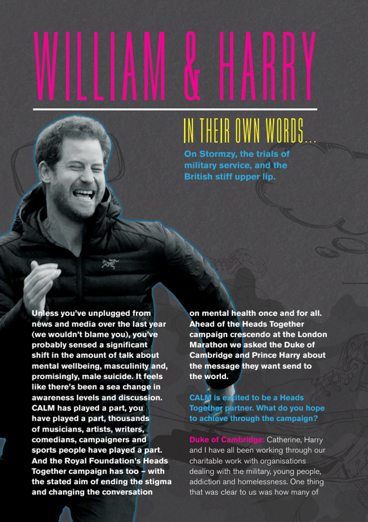 Embargo 18.04.17 - Full interview with The Duke of Cambridge and Prince Harry in CALMzine's Marathon Issue 