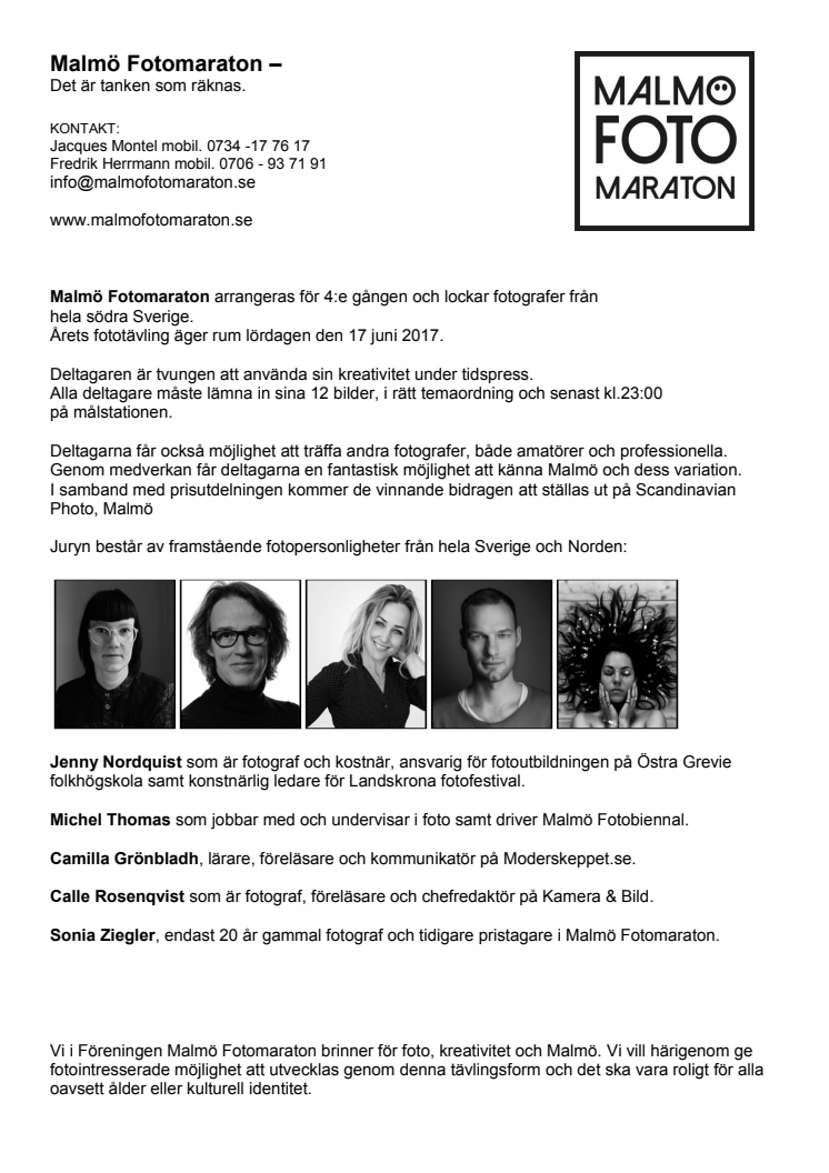 Malmö Fotomaraton 2017 - JURYN