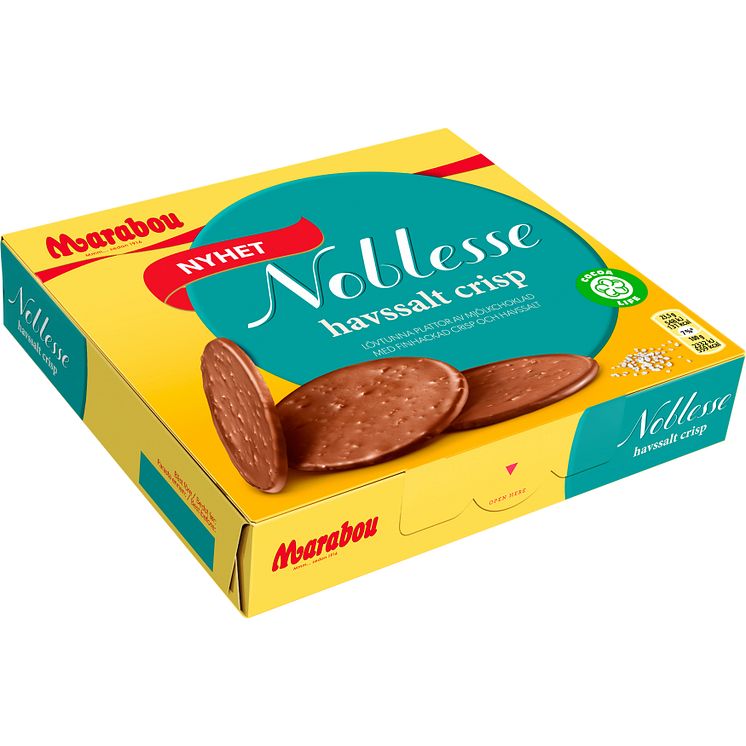 Marabou NOBLESSE SEA SALT Cu Carton 150g 12CA Carton Left Sweden