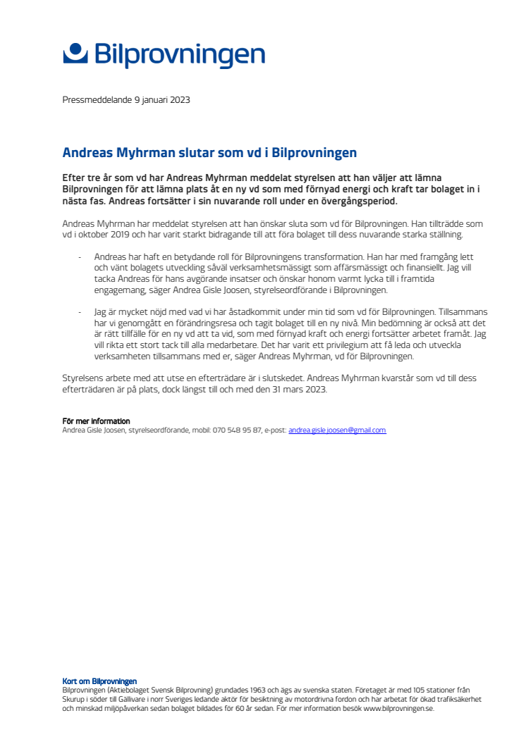 Pressinfo_Andreas Myhrman slutar som vd för Bilprovningen.pdf