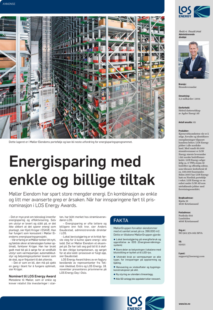 Presseklipp Agderposten november 2015: Energisparing med enkle og billige tiltak