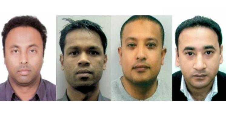 L-R Mohammed Sharrif Udin, Sadiqur Rahman, Abdul Kamal and Mizanur Rahman
