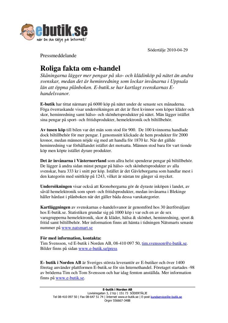 Roliga fakta om e-handel