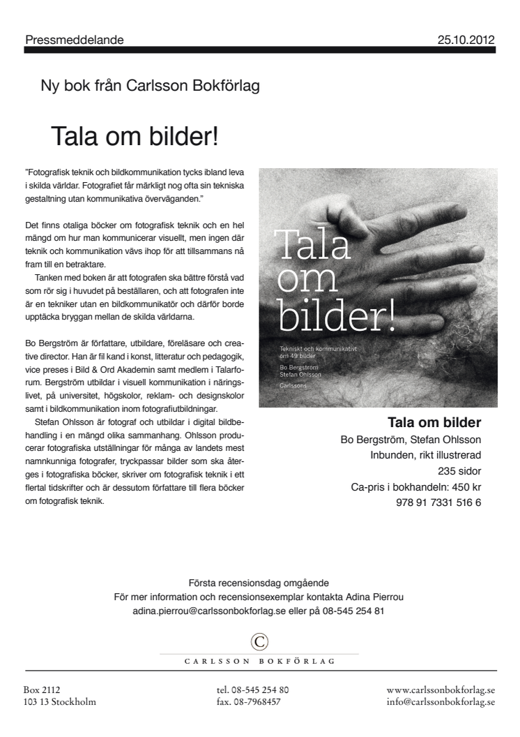 Ny bok: Tala om bilder!