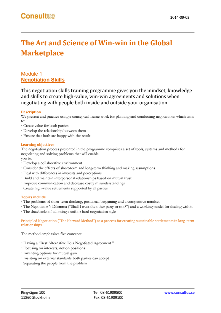 The Art and Science of Win-win in the Global Marketplace 