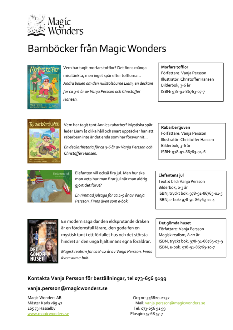 Barnböcker från Magic Wonders