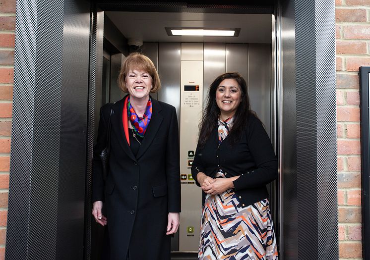 Wendy Morton and Nus Ghani open Eridge's new lift