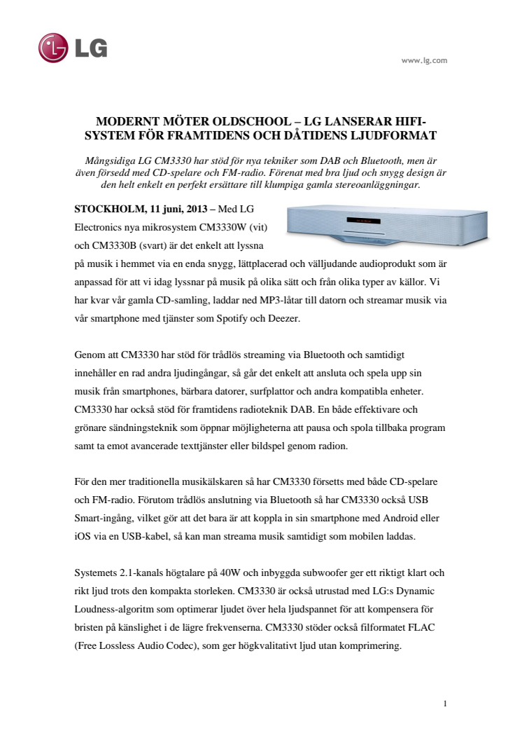MODERNT MÖTER OLDSCHOOL – LG LANSERAR HIFI-SYSTEM FÖR FRAMTIDENS OCH DÅTIDENS LJUDFORMAT 