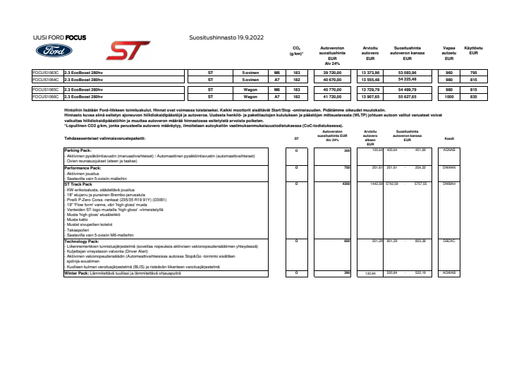 Ford Focus ST, asiakashinnasto 19.9.2022.pdf