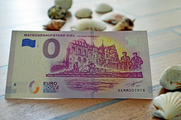beliebtes Kieler Souvenir - 0€ Geldschein zum Matrosenaufstand