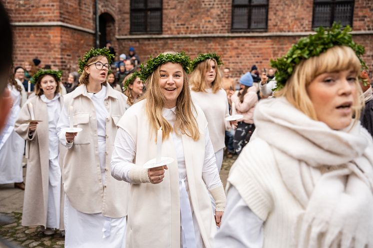 Luciatåg på Jul på slottet