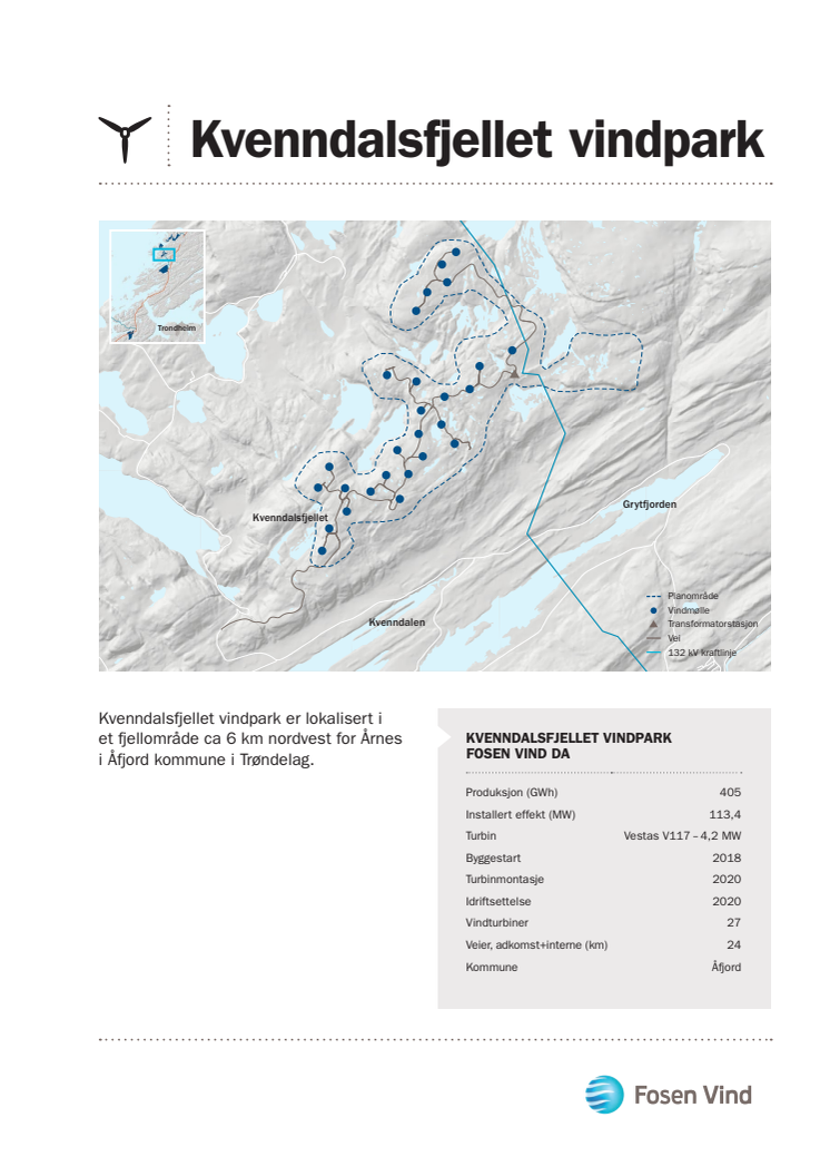 Faktaark Kvenndalsfjellet vindpark 2018