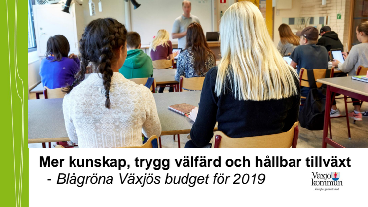 Blågrönas budget presentation 29 maj 2018