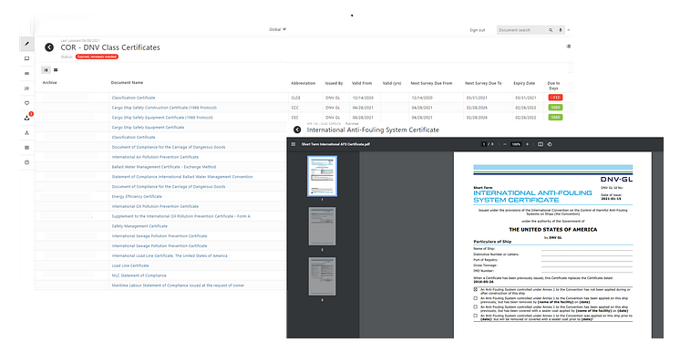 OneOcean’s digital HSEQ solution now includes brand-new functionality for managing vessel certificates and scheduling reports